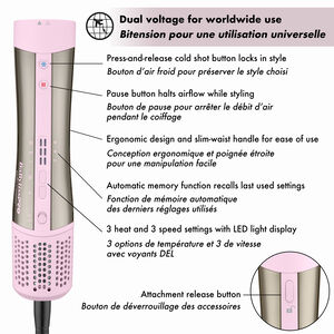 BaBylissPRO® Nano Titanium™ STYLE/SWITCH™ Séchoir multi-coiffant ionique (Série Limitée Rose), , hi-res